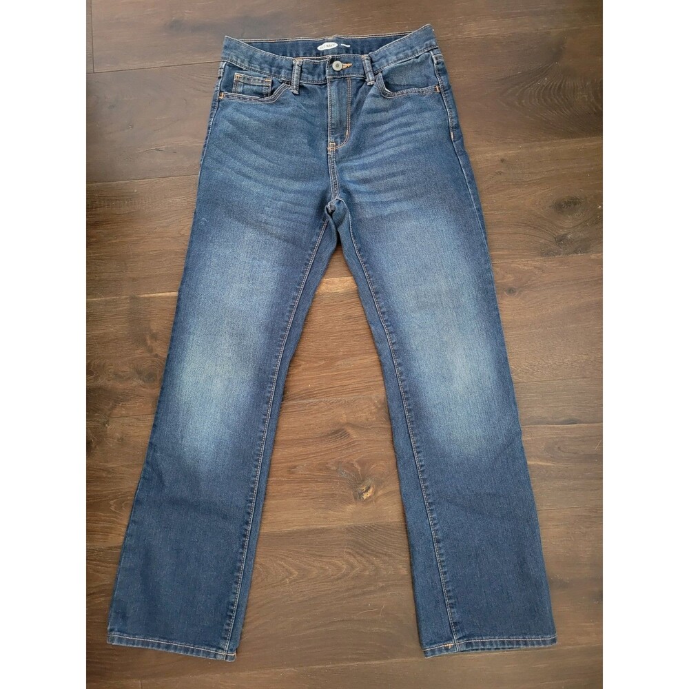 Old Navy Boy Size 14 Straight Blue Jeans With Elastic ajustable